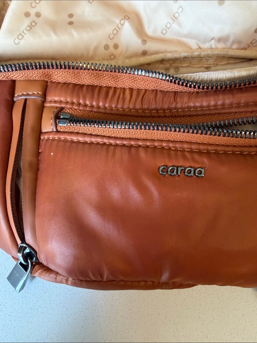 Caara Chestnut Belt Bag with Tan Strap - Picture 3 of 8